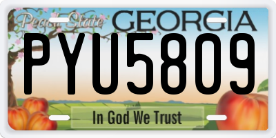 GA license plate PYU5809