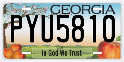 GA license plate PYU5810