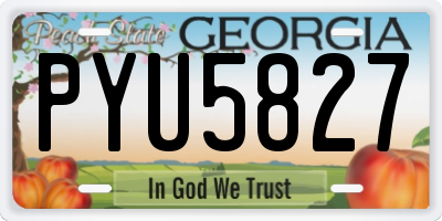 GA license plate PYU5827