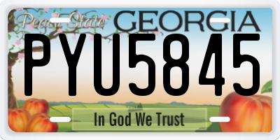 GA license plate PYU5845