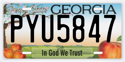 GA license plate PYU5847