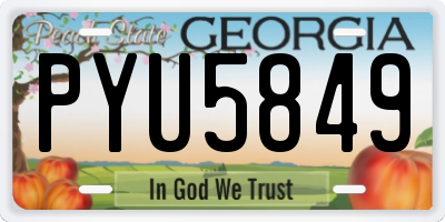 GA license plate PYU5849