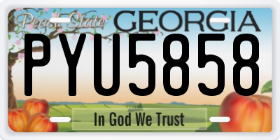 GA license plate PYU5858