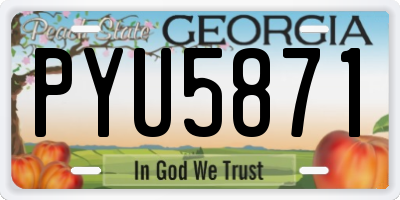 GA license plate PYU5871