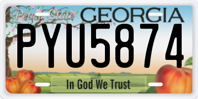 GA license plate PYU5874