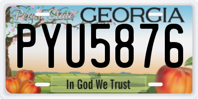 GA license plate PYU5876