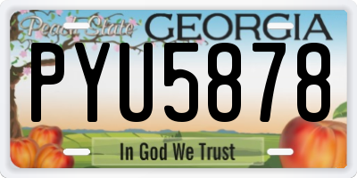 GA license plate PYU5878