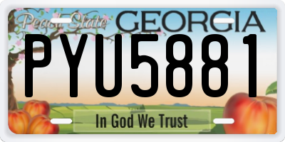 GA license plate PYU5881