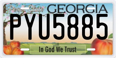GA license plate PYU5885