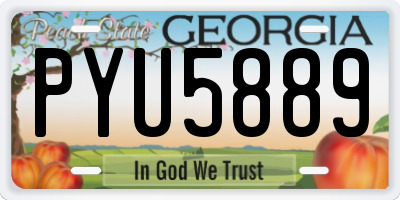 GA license plate PYU5889