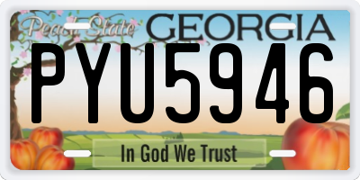 GA license plate PYU5946
