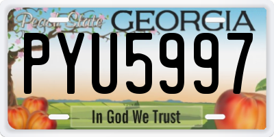 GA license plate PYU5997