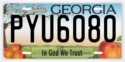 GA license plate PYU6080