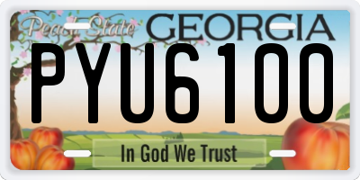 GA license plate PYU6100