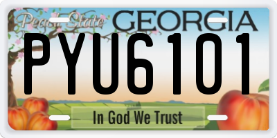 GA license plate PYU6101
