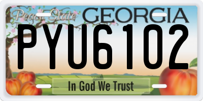 GA license plate PYU6102