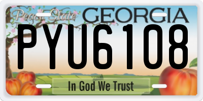 GA license plate PYU6108