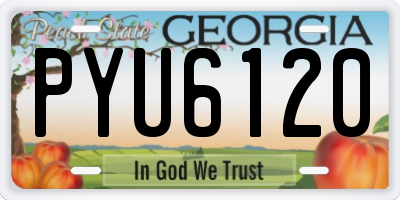 GA license plate PYU6120
