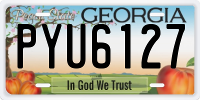 GA license plate PYU6127