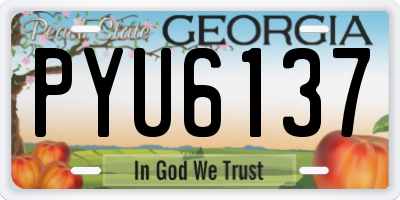 GA license plate PYU6137