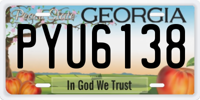 GA license plate PYU6138