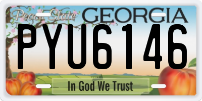 GA license plate PYU6146
