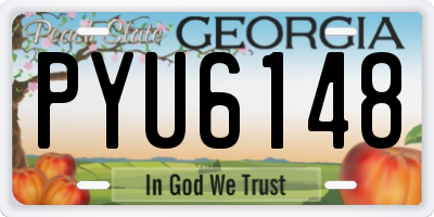 GA license plate PYU6148