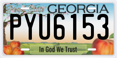 GA license plate PYU6153
