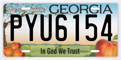 GA license plate PYU6154