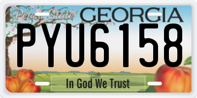 GA license plate PYU6158