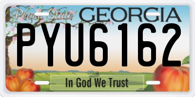 GA license plate PYU6162