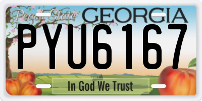 GA license plate PYU6167