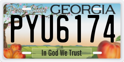 GA license plate PYU6174