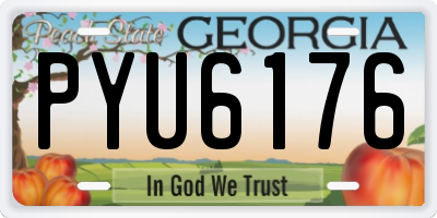 GA license plate PYU6176
