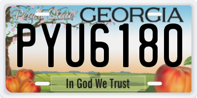 GA license plate PYU6180