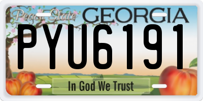 GA license plate PYU6191
