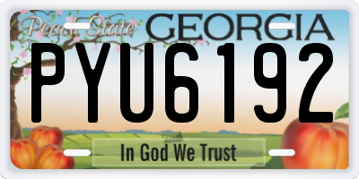 GA license plate PYU6192