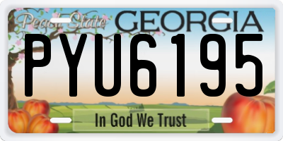 GA license plate PYU6195