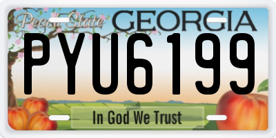 GA license plate PYU6199