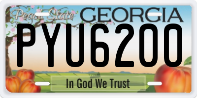 GA license plate PYU6200