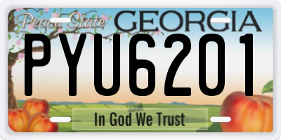 GA license plate PYU6201