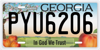 GA license plate PYU6206