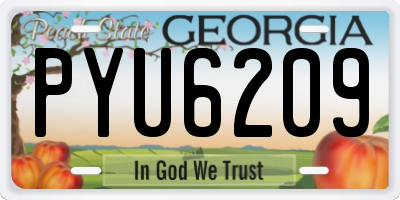 GA license plate PYU6209