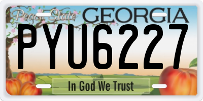 GA license plate PYU6227