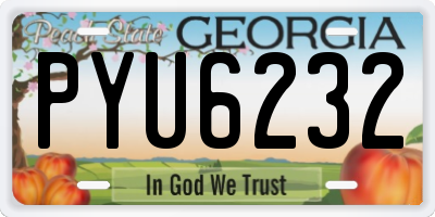 GA license plate PYU6232