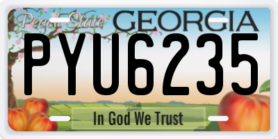 GA license plate PYU6235