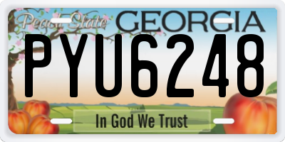 GA license plate PYU6248
