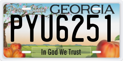 GA license plate PYU6251