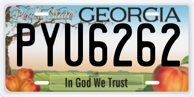 GA license plate PYU6262