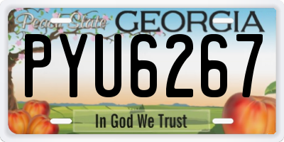 GA license plate PYU6267